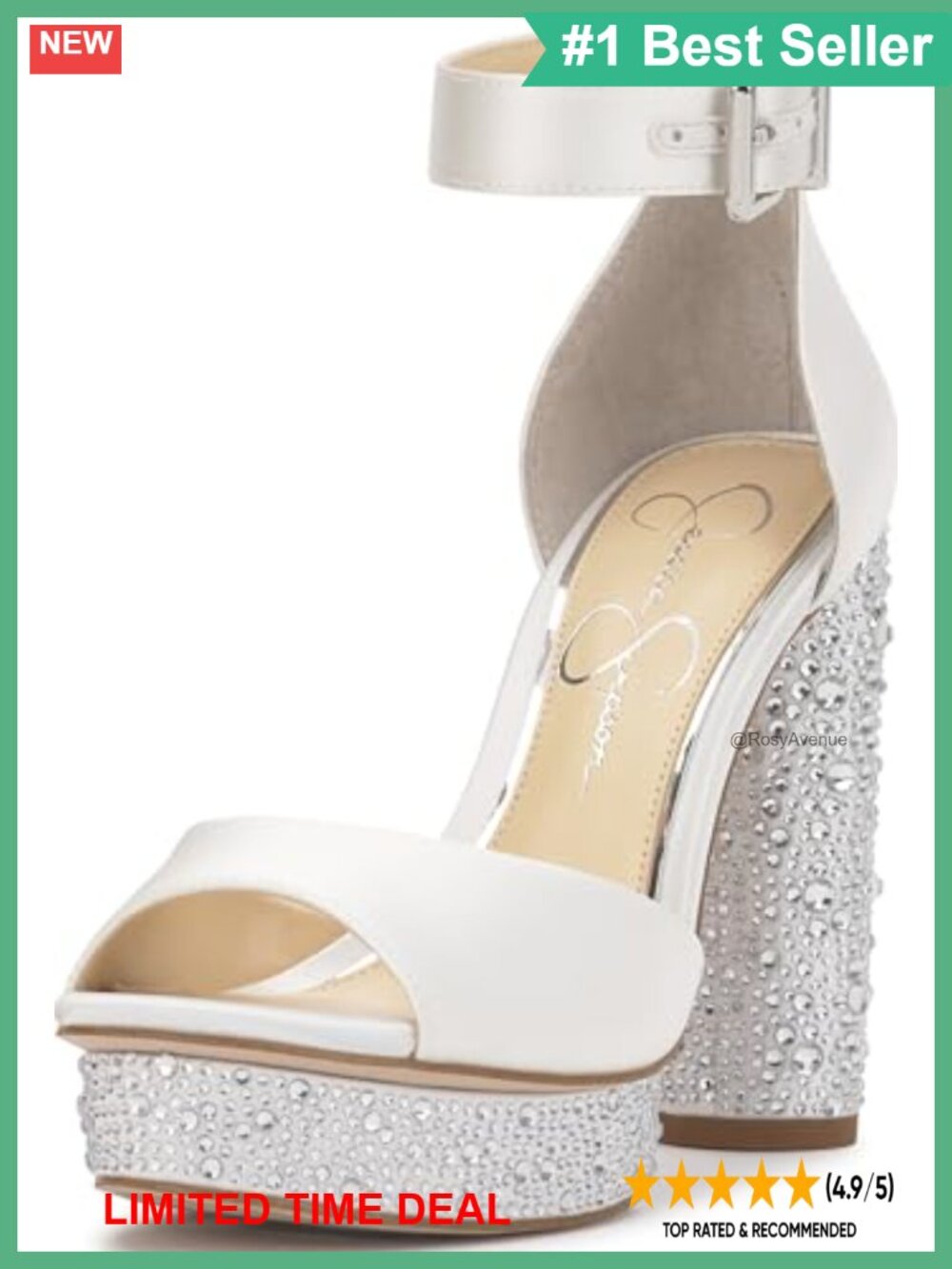 Jessica Simpson Everyn Platform Sandal Satin Block Heel Peep Toe Ankle Strap
